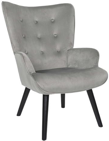 HOME DECO FACTORY, HD0366, Giulia Grey Wohnzimmersessel, Lounge Edition, Möbel, Sitz, Sofa und Sessel, 68x96x75 cm, Sitzhöhe 43 cm, Grau