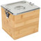 Poubelle à compost pour plan de travail de cuisine, poubelle en bois, poubelle biologique, récipient en acier inoxydable avec couvercle, anti-odeurs, organisateur pour restes de nourriture,