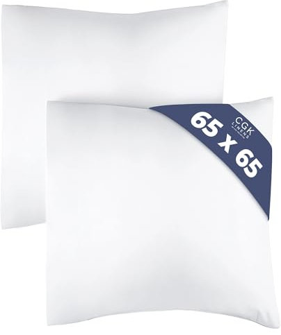 Kissenbezug 65x65 Weiß - Kissenbezüge 65x65 2er Set - Kopfkissen 65x65 Bezug aus hochwertiger Mikrofaser - Weiche, Bequeme, maschinenwaschbare Kissenhülle - Kopfkissenbezug 2 Pack