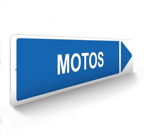 DECOHO - Panneau de signalisation pour parking · Motos droite - 48 x 10 cm - Blanc