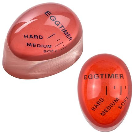 Egg Timer,2 PCS Minuteur Oeuf Minuteur à œufs à Changement de Couleur Sûre Réutilisable Oeufs Bouillis Minuteur de Cuisine pour Cuisine et Utilisation à la Maison Le Restaurant
