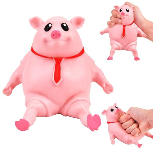 Stress Schwein Quetsch Spielzeug, Kreatives Dekompressions Piggy, Piggy Fidget Toys, Schweine Quetschspielzeug, Anti Stress Spielzeug für Erwachsene und Kinder (3.54In)