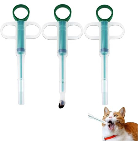 3 PCS Pet Pill Dispenser for Small Cats & Dogs, Soft-Silicone Tip Pill Gun for Tablets & Liquid Medicine, Reusable Pet Medicine Feeder, Compact Ergonomic Syringe for Easy Safe Medication at Home