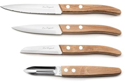 Lou Laguiole 497511NT01KK4 Forest Set mit 4 Messern, Edelstahl, Naturholz, 22 x 13 x 2 cm