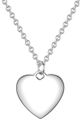 Glanzstücke München Damen-Kette mit Herz-Anhänger zum Gravieren Sterling Silber 40 cm + 5 cm Verlängerung - Herz-Kette personalisiert Geschenk zum Valentinstag