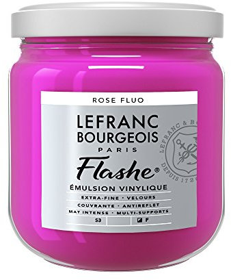 Lefranc Bourgeois Flashe Acrylique Pot 400ml Rose Fluo