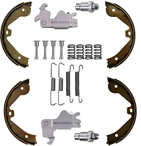 Satz Handbremsbacken Feststellbremse Backensatz mit Zubehör Ø185x30 + Satz Spreizschloss Nachsteller hinten