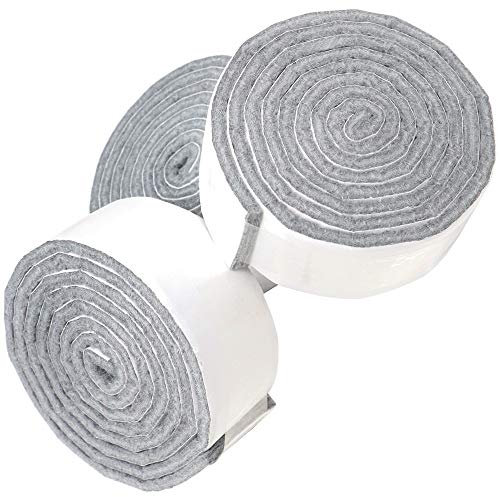 Adsamm® / 3 x Rouleaux de rubans adhésifs en feutre découpables / gris / 29x1000 mm / rouleaux / épaisseur 3,5 mm / patins feutre auto-adhésifs de qualité optimale