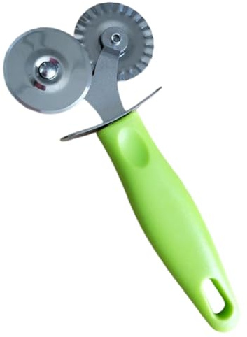 Bontand Pizzaschneider Pastry Ravioli Doppel Cutter Edelstahl-Blatt-Rad-Pasta Pizzaschneider Teig Rolling Pin Lattice Herstellung Roller Küche Gadget-Tools