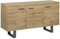 Beliani Modernes Sideboard mit 3 Türen Heller Holzfarbton Industrieller Stil Timber