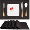 Myir Tovagliette Americana Plastica Lavabili, Set di 6 Tovagliette Non-scivolose Resistenti al calore, Tovaglietta Americane per Tavolo da Cucina 30X43.5cm(Nero)