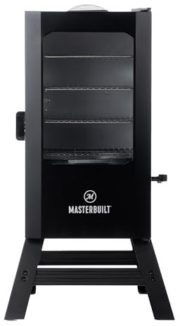 Masterbuilt® 30-inch Digital Electric Vertical BBQ Smoker with Leg Kit, Side Wood Chip Loader and 710 Cooking Square Inches in Black, Model MB20070421