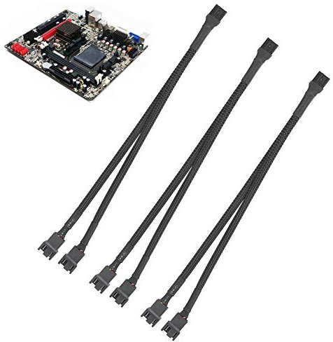 Cavo adattatore ventola 3 pezzi, cavo scheda madre universale 2 in 1, cavo convertitore da 4 pin a 4 pin + 3 pin in ottone stagnato, cavo di prolunga scheda madre isolato in PVC