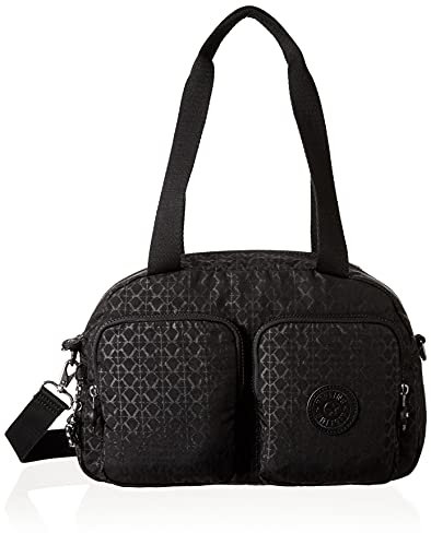 Kipling COOL DEFEA Mittelgroße Schultertasche, Signature Emb (Schwarz)
