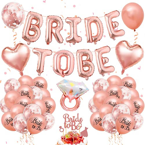 Bride to Be Deko, JGA Deko Frauen, Bride to Be Ballons, JGA Luftballons, Bride to Be Girlande Ballon, Rosegold Luftballons für Junggesellenabschied Frauen, Bachelorette Party, Bridal Shower