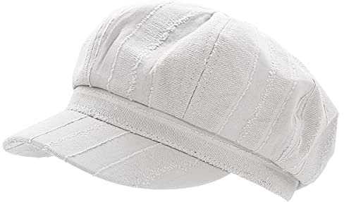 dy_mode Schirmmütze Damen Cord Kappe Ballonmütze Barett Cap - BM110 (BM140-Weiß)