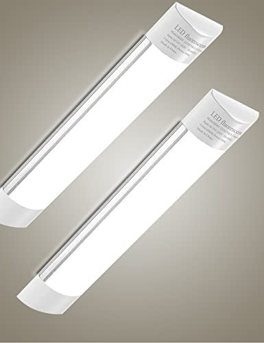 Sararoom Lampara LED de Techo 60cm, Pantalla LED Tubo Integrado 20W 2400LM Regleta Luminaria LED, Blanco Neutro 4500K Barra LED, Ángulo haz de 130° Fluorescente Lampe Para Salón Cocina Garaje,2Pcs