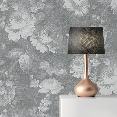TADESSI Tapete Blumen Florentin M1-No.2429 | Vliestapete | Grau | Floral | Vintage