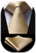 HISDERN 3.3 Champagne Gold Tie and Pocket Square Set Wedding Party Business Formal Cravate en soie pour hommes - Plusieurs couleurs