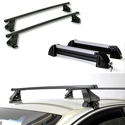 Dachträger + Skiträger 4 Paar Ski oder 2 Snowboards für NISSAN JUKE (5 Türer) von 2010 bis 2019 mit Standarddach