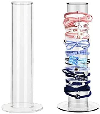 1 Piece Acrylic Scrunchie Holder, Clear Hair Tie Organiser Stand, Bracelet Stand, Cute Room Decor, for Jewelry Bracelet Headband Accessories Display Tower Teen Girl Gifts