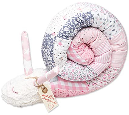 tinéba Puckschnecke | ca. 110 cm | 100% Baumwolle | vorgewaschen | handmade in Hamburg (rosa/grau)