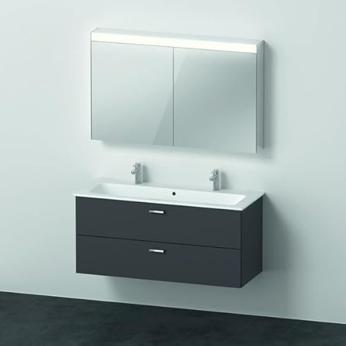 Duravit Xbase, Möbel-Set wandhängend, mit LED-Spiegelschrank, Waschtisch und Waschtischunterschrank, Breite 1200 mm, XB006704949, Farbe: Ausführung