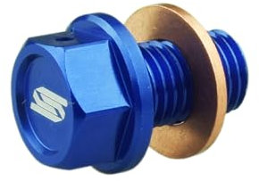 SCAR Magnetische Ölablassschraube Kompatibel mit YAMAHA YZ YZX YZF WRF YZFX YFZR 125 250 450 03-23 - Blau