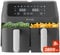 EVVO Friggitrice ad aria senza olio da 8 l, 2800 W, doppio cestino, ciotola antiaderente, tecnologia Dual Cyclone, 10 programmi, cottura, disidrata, scongelamento, fino a 200 gradi (colore: nero)