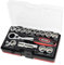 FIRSTINFO F32282C Insert-Snap Go-Through Socket Wrench 15 pcs Set, 3/8 Ratchet Wrench