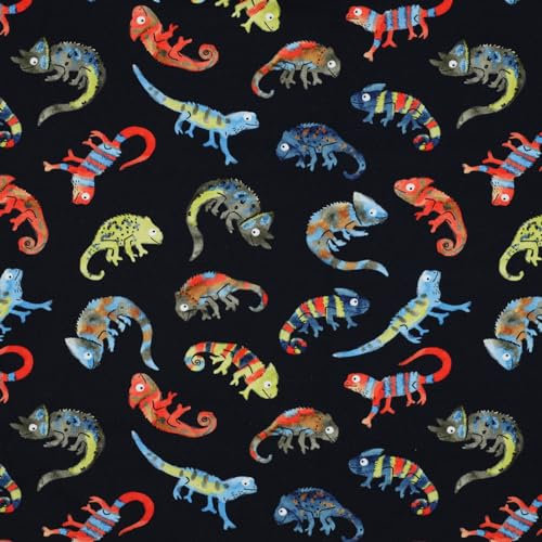 VmG-Store 1m Jerseystoff zum Nähen Baumwolljersey Nähstoff KEINE Meterware Kinderstoff (Chameleon Navy JB020)