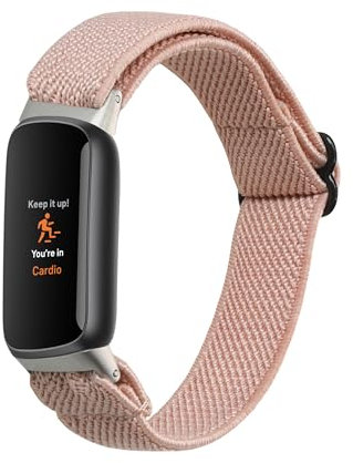 kwmobile Armband kompatibel mit Fitbit Luxe - Nylon Fitnesstracker Sportarmband Band in Altrosa - Innenmaße von 12-20 cm