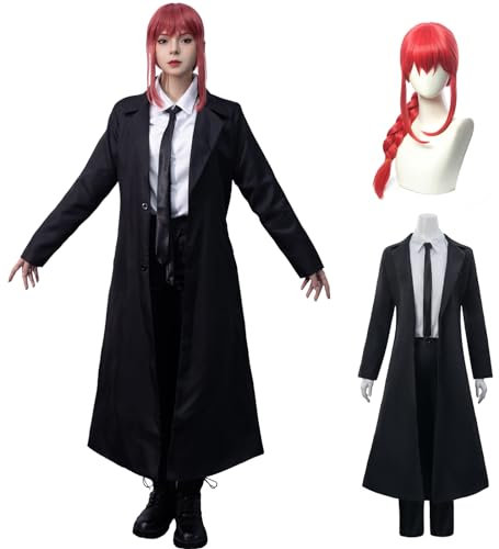 Fiamll Chainsaw Man Cosplay Costume Makima Cosplay with Wig Complete Set Chainsaw Man Cosplay Uniform Outfit for Halloween Carnival L