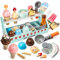 Heladeria Juguete Madera, Commodum Juego de Hacer Helados para Niños, Cocinita Infantil, Juguete Montessori, Tienda de Helados con Accesorios, Juego de rol, Regalo Navidad para Niños y Niñas 3+