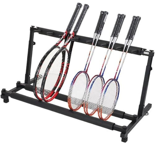 Basketballständer Basketball-Rack, zusammenklappbar, Tennisschläger-Organizer, Ständer, robust, vertikal, Metall, Gitarren-Aufbewahrungsständer für Zuhause, Büro, Spielzimmer, Fitnessstudio,