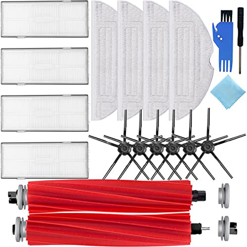 EATBALE Accessories Kit for Roborock S8, S7, S70, S75, S7+, S7 MaxV, S7 MaxV Plus, T7 Plus, T7S Plus Vacuum Cleaner, Replacement Spare Parts 2 Main Brush, 4 Filters, 6 Side Brush, 4 Mop Cloth (16 Pcs)