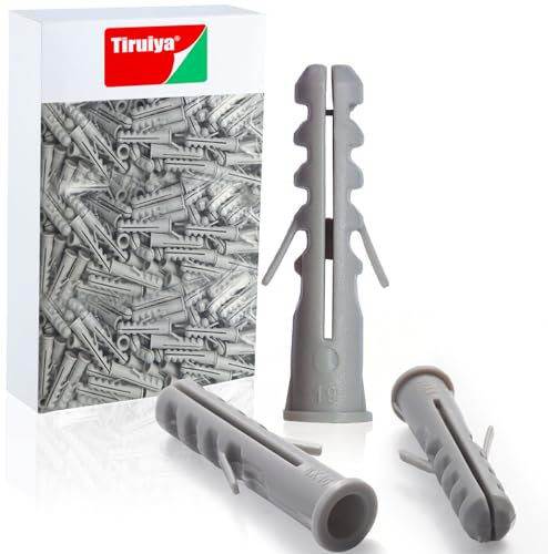 Tiruiya Dübel Set, Spreizdübel zur Befestigung in Porenbeton, Beton, Ziegeln, Stein UVM., Nageldübel zur Wand in Montage von Regalen Decken Schränken