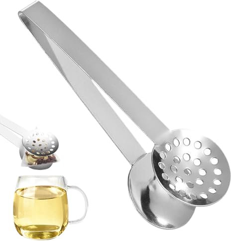 1PCS Tea Bag Squeezer Tongs Multipurpose Non Slip Stainless Steel Tea Bag Tongs Convenient Ergonomic Handle Teabag Squeezer Tool for Kitchen Bar Cooking Tools Hot Tea Bags Lemon Squeezer
