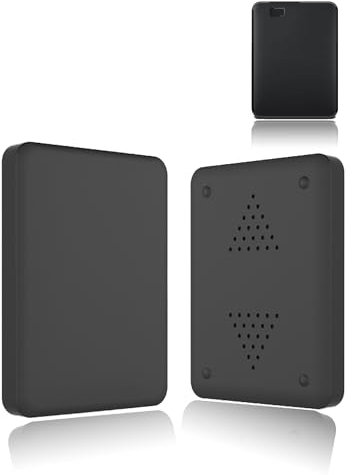 Custodia protettiva in silicone per hard disk portatile WD 2TB Elements, antipolvere, antiurto e delicata sulla pelle, colore nero