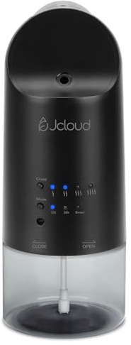 JCLOUD Waterless Plug in Duftdiffusor für ätherische Öle, Schwarz | Bis zu 150 m², einstellbare Duftstufen, Nachtmodus, 160 ml Kapazität, tragbarer Wand-Kaltluftdiffusor für Zuhause, Büro