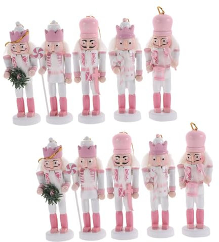 Zerodeko 1set Nutcracker Figures Inflatable Christmas Ornaments Banner Decor Christmas Tree Stand Nutcrackers Festoon Lights Outdoor Nutcracker Soldier Ornament Wood Desktop 10pcs