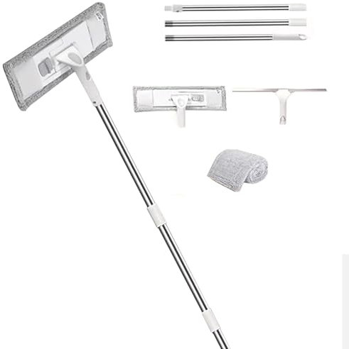 SLDAGe Fregona Suelos Antideslizantes Conjunto,Mopa Microfibra para Limpiar Suelos de Madera,Laminados y Baldosas,Paredes,Ventanas,Techo,C,197cm