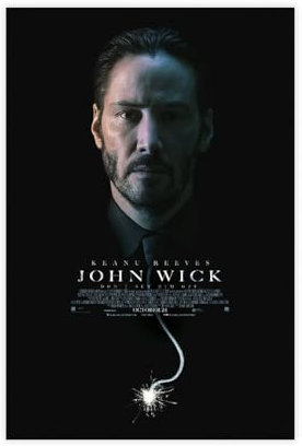 qdfaec John Wick Leinwand-Poster, Wandkunst, Dekordruck, Bild Gemälde für Wohnzimmer, Schlafzimmer, Dekoration, 30 x 45 cm