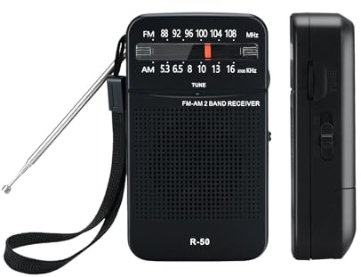 AM FM Pocket Radio Portable Battery Small Radio for Outdoor Hiking Travel