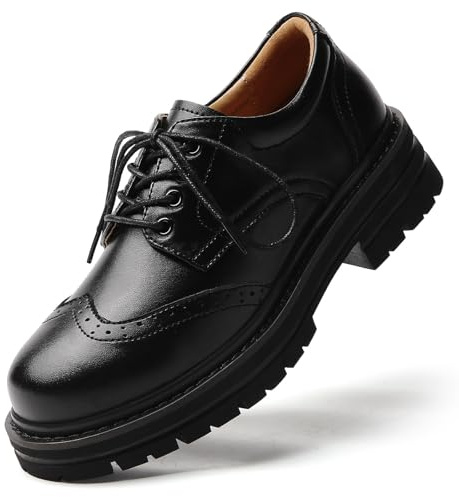 TKKAE Oxford Shoes for Women Black Oxford Shoes Platform Women's Classic Lace Up Loafers Comfortable Dress Business Casual Work Office Oxfords Shoe for Ladies Black8.5