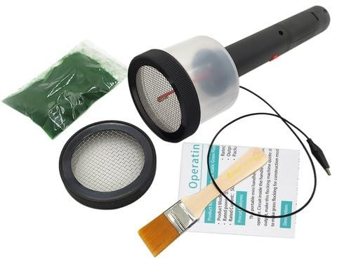 MccoMMon 5000V Elektrostatische Gras-Beflockungsmaschine, mit 2 Net Mini Grass Beflockung Applikator, Beflockungs-Set, für Zugmodell, DIY-Modelllandschaften