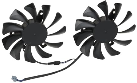 Briny River 1 paire de ventilateurs de rechange pour carte graphique PC à 2 broches compatible avec carte graphique MSI GTX 1050/1050 Ti