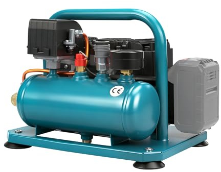 Akku Kompressor Druckluftkompressor Kompatibel mit Makita 18V Akku, 3L Luftkompressor 8bar Arbeitsdruck Bürstenloser Motor, Schnell Aufblasen (Ohne Batterie & Ladegerät)