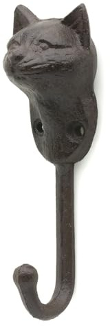 CKB LTD Cast Iron Cat Wall Hook – Rustic Decorative Multi-Purpose Heavy Duty Metal Hanging Hooks for Coats, Keys, Bags, Hats & Tools Storage