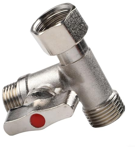 Raccord de plomberie à 3 voies en laiton compatible avec les lignes de robinet de cuisine, de salle de bain, les robinets de douche et les sorties d'eau auxiliaires (gauche)